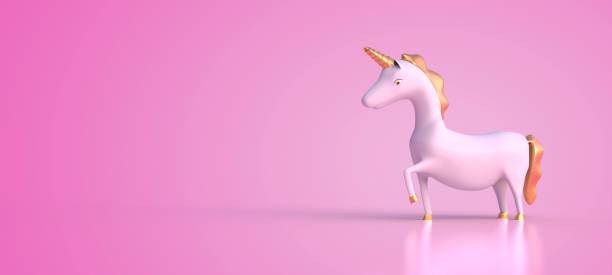 istock cartoon unicorn with rainbow 1255783431