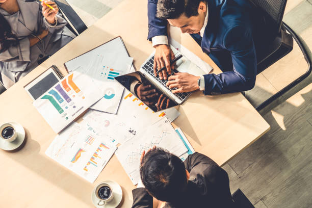 istock Business people group meeting shot from top view 1255784813