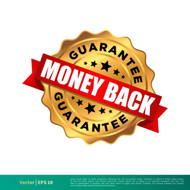 ilustrações de stock, clip art, desenhos animados e ícones de money back guarantee gold seal stamp vector template illustration design. vector eps 10. - reliability