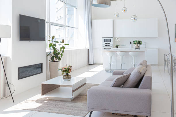 istock Cozy luxury modern interior design of a studio apartment 1255786112