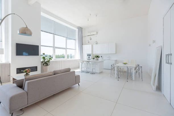 istock Cozy luxury modern interior design of a studio apartment 1255786184
