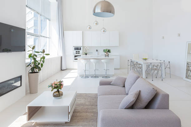 istock Cozy luxury modern interior design of a studio apartment 1255786188