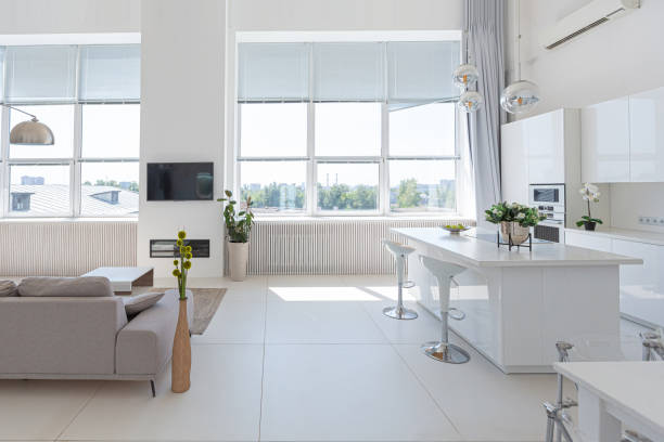 istock Cozy luxury modern interior design of a studio apartment 1255786196