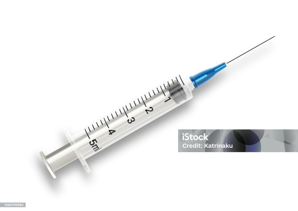 3d Realistic White Medical Syringe Design Template On White Background ...