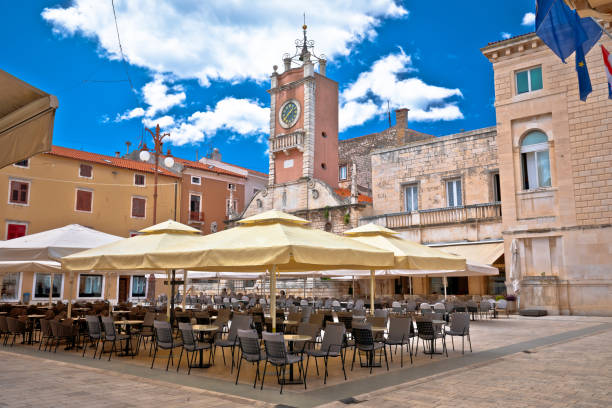 istock Zadar. People's square in Zadar architecture and cafes view 1255795564