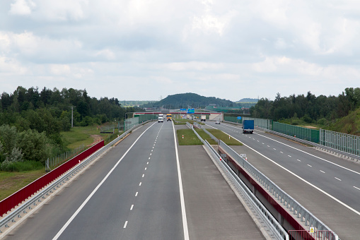 The A1 motorway in the Czestochowa and Konopiska regions in Poland