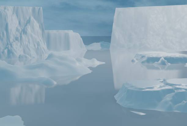 istock Global warming phenomenon that glaciers begin to melt 1255808041