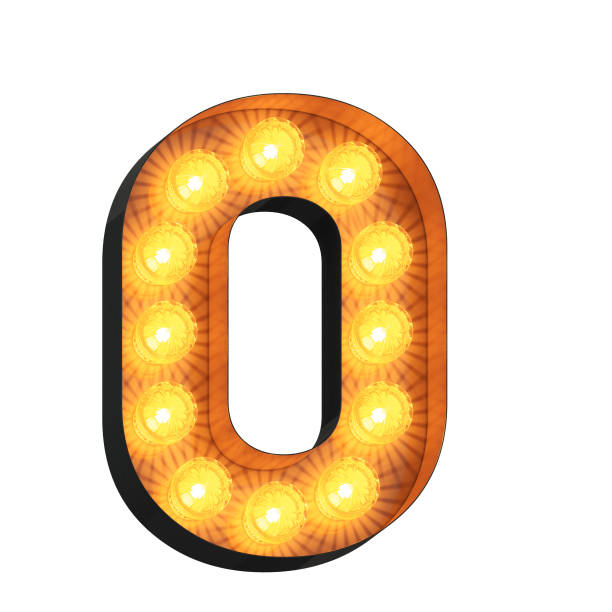 istock Isolated 3d illustration of marquee light bulb number 1255817986