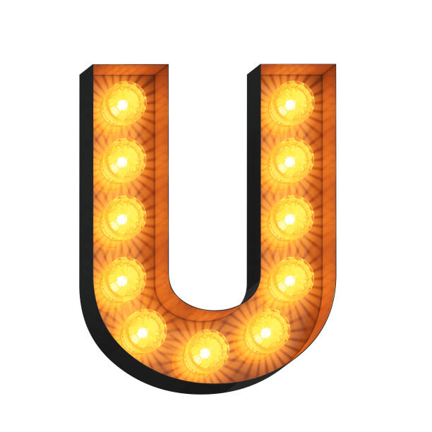 istock Isolated 3d illustration of marquee light bulb letter 1255818052