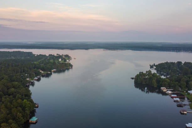 istock Aerial View at Dawn over Georgia Lake 1255822471