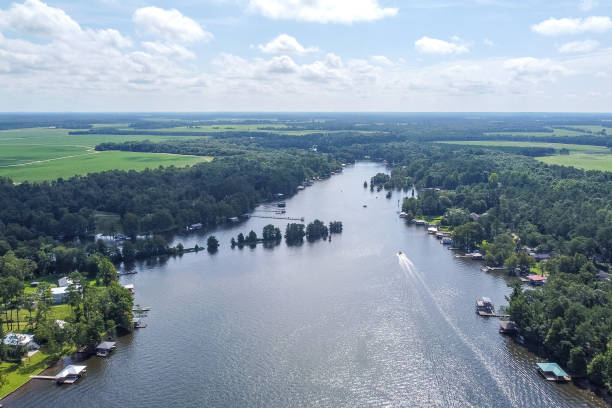 istock Aerial View over Cove on Georgia Lake 1255822494