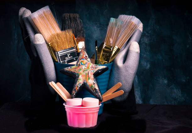 Artist Workspace and Equipment stock photo