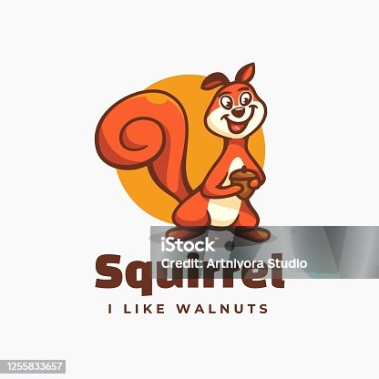 istock Vector Illustration Squirrel Simple Mascot Style. 1255833657