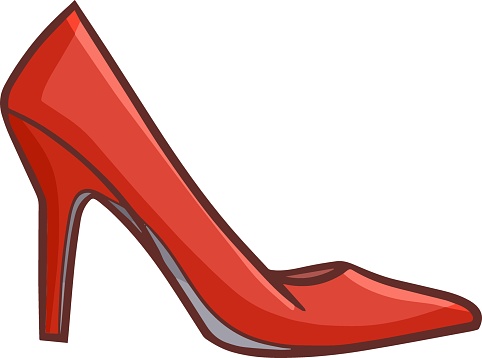 Cute and funny elegant red woman's high heels for fashionable woman