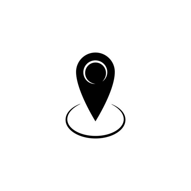 Illustration Vector graphic of pin location icon Illustration Vector graphic of pin location icon. Fit for trip, gps, position, map, navigation etc. geo locator stock illustrations