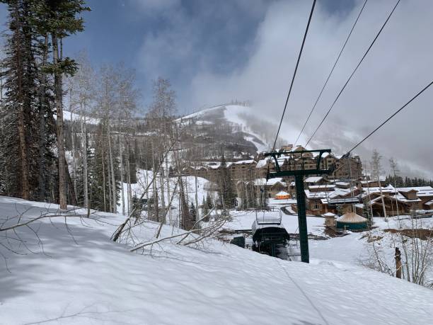 Snowfall in May This is a picture of the snow in the month of May. This was taken in Park City, Utah, on some of the local mountains. deer valley resort stock pictures, royalty-free photos & images