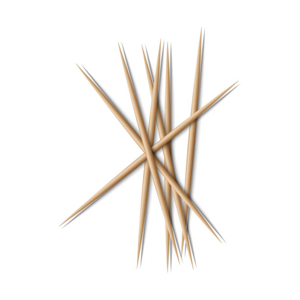 Pile of randomly scattered wooden toothpicks 3d realistic vector illustration Pile of randomly scattered wooden toothpicks 3d realistic vector illustration cocktail stick stock illustrations