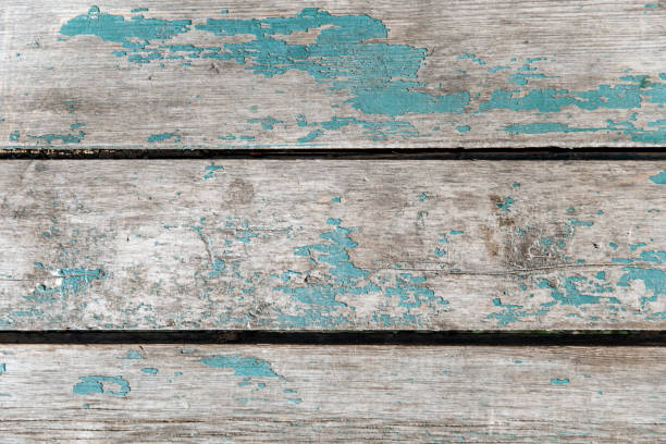 istock Vintage wooden blue horizontal boards. Front view with copy space 1255839050