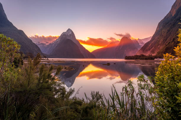 istock Sunset Milford Sound 1255839913