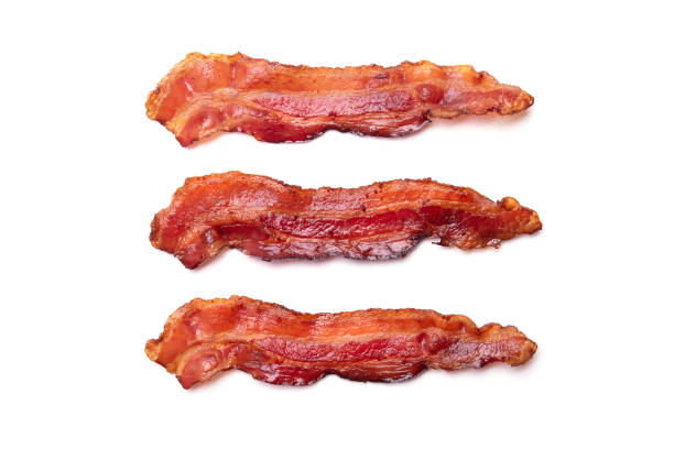rashers de bacon cozido - smoked bacon - fotografias e filmes do acervo