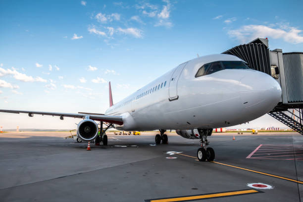 istock A white passenger airliner at the jetway 1255840011