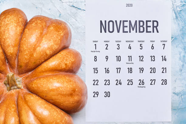 istock November 2020 monthly calendar on wood 1255842841