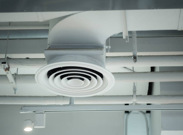 istock Air Ventilating tube installed on the ceiling. 1255843747