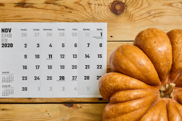 istock November 2020 monthly calendar on wood 1255843892