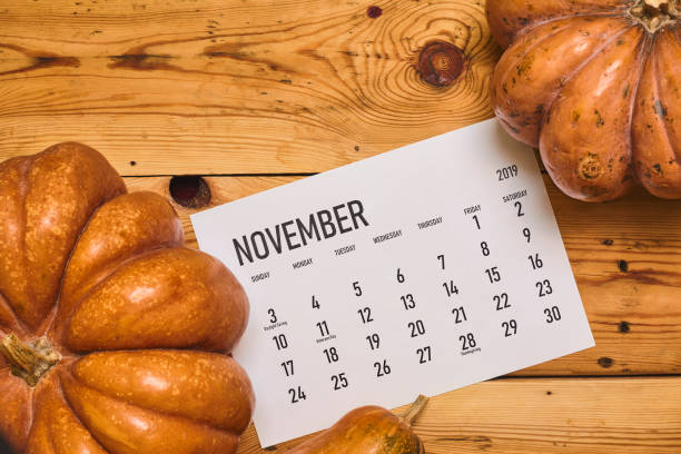 istock November 2020 monthly calendar on wood 1255845021