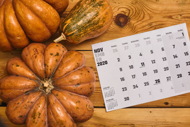 istock November 2020 monthly calendar on wood 1255845175
