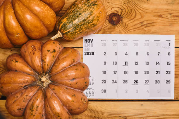 istock November 2020 monthly calendar on wood 1255845198