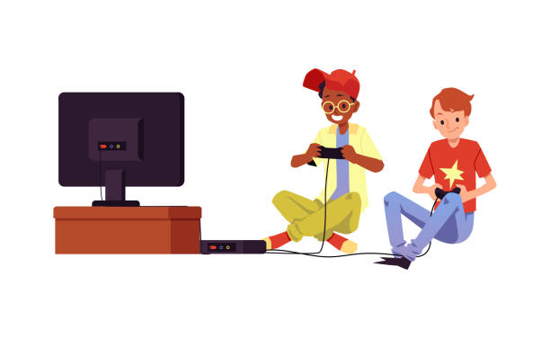 3,300 Kids Playing Video Games Illustrations & Clip Art - iStock | Kids  playing video games laptop, Young kids playing video games, Kids playing  video games at home