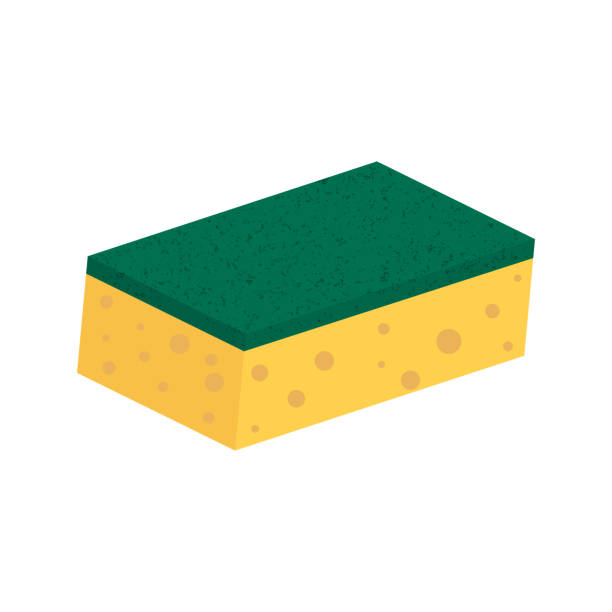 Scouring pads spong for housework cleaning. Vector illustration. Scouring pads spong for housework cleaning. Vector illustration. Eps 10. cleaning sponge stock illustrations