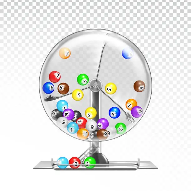 Vector illustration of Lottery Machine With Lotto Balls Inside Vector