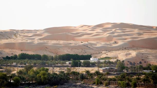 istock Houses in valley under sand dunes 1255857946
