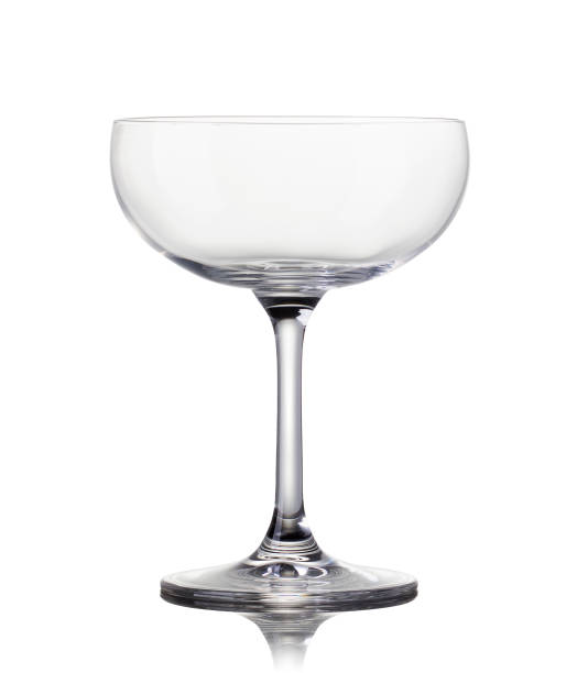 istock Empty luxury champagne glass isolated on a white background 1255860394