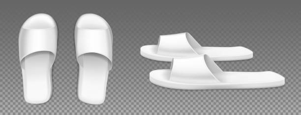 istock White slippers top and side view footwear for home 1255867253