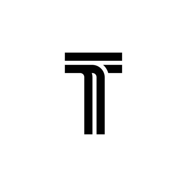 Round Corners Double Line Letter Logotype T Modern Vector Logo Letter Lines T. T Abstract Line Letter Design Vector. Creative Vector Logotype Symbol. robert stock stock illustrations