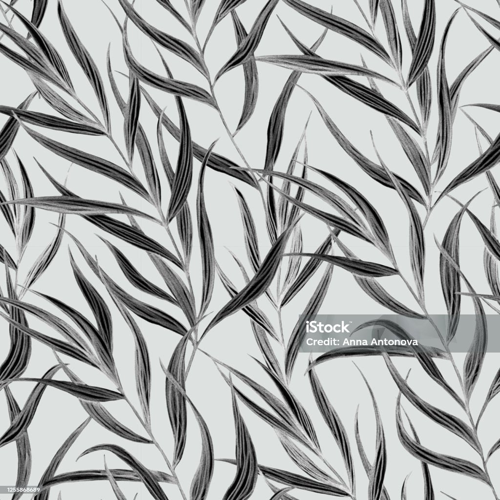 Seamless Pattern With Plants Pencil Drawing The Print Is Used For Wallpaper  Design Fabric Textile Packaging Stock Illustration - Download Image Now -  iStock