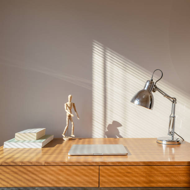 istock Simple wooden desk to study 1255869114