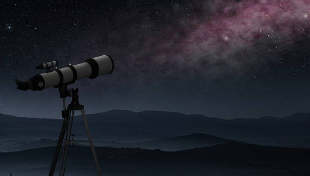 istock observing the milky way with a telescope 1255872946