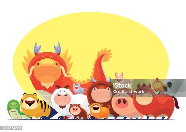 Chinese Zodiac Animals Meeting Stock Illustration - Download Image Now -  Chinese Zodiac Sign, Chinese New Year, Cow - iStock