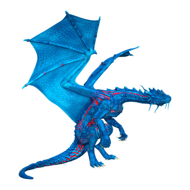 istock 3D illustration fantasy dragon on white 1255879126