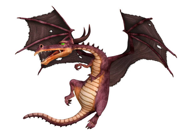 istock 3D illustration fantasy dragon on white 1255880769