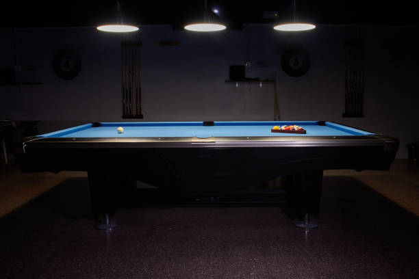 istock American Pool Billiard tables and balls 1255887068