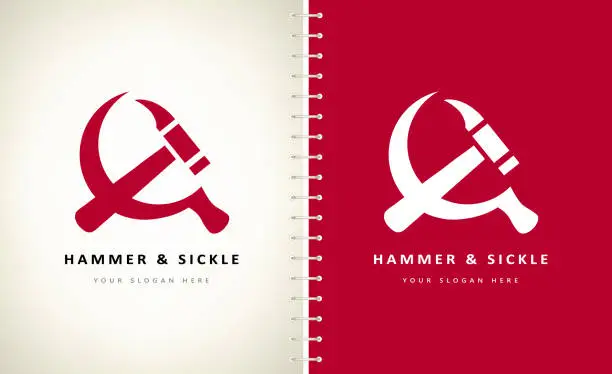 Vector illustration of hammer and sickle vector design