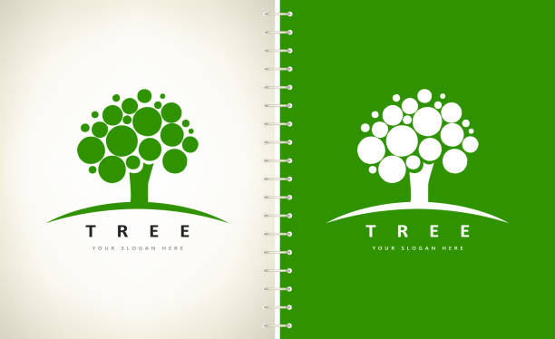 wektor drzewa. projektowanie roślin wektorowej ilustracji przyrody. - poplar tree leaf green tree stock illustrations