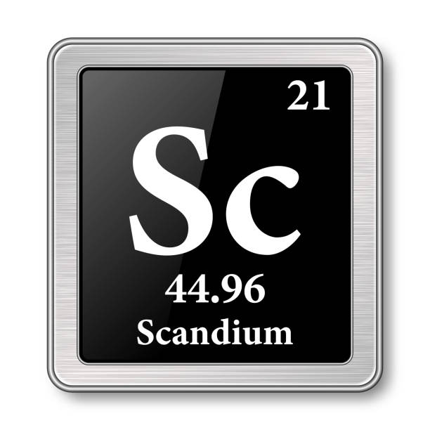 ilustrações de stock, clip art, desenhos animados e ícones de the periodic table element scandium. vector illustration - scandium