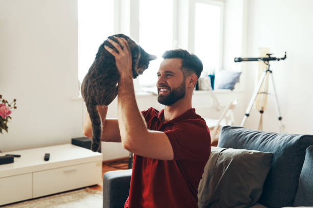 istock Playful young man in casual clothing 1255894182