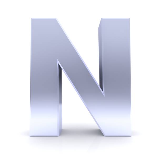 istock N letter sign silver capital letter alphabet text symbol 3d rendering 1255900501